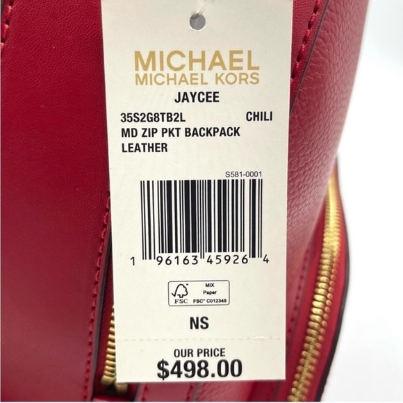 Michael Kors Medium Jaycee Backpack Red/Gold main image 13